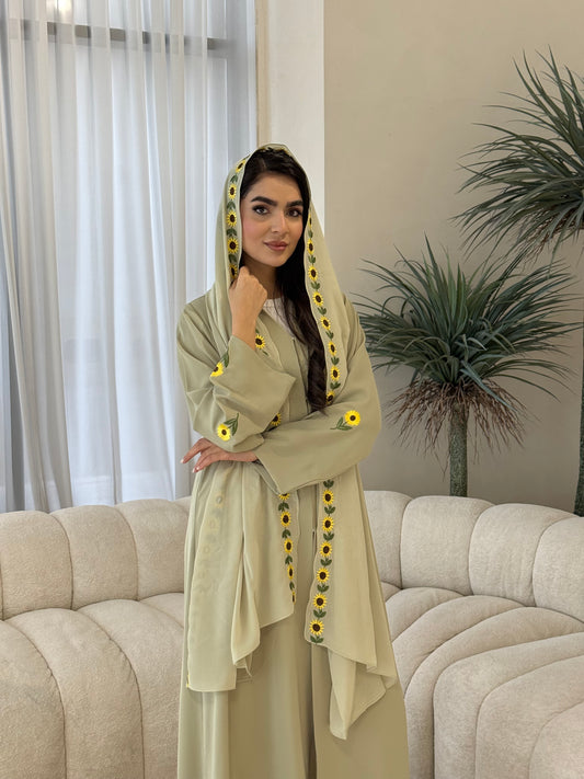 O 355 Sunflower Bloom Abaya 🌻