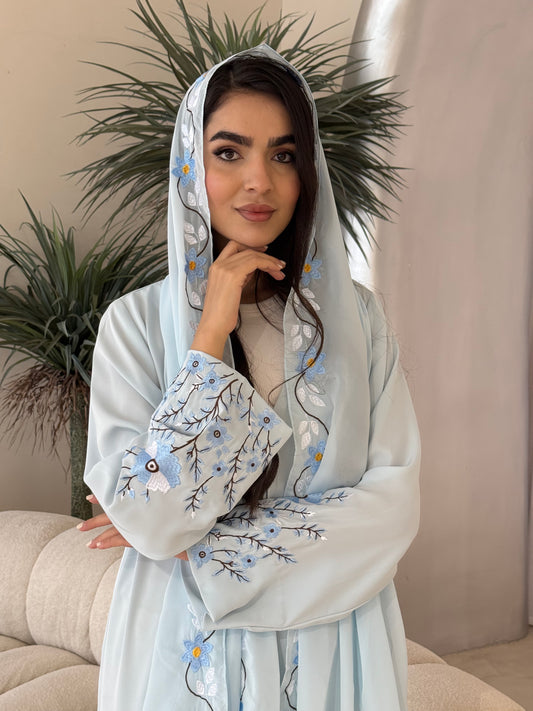 O 356 Embroidered Grace Abaya🩵