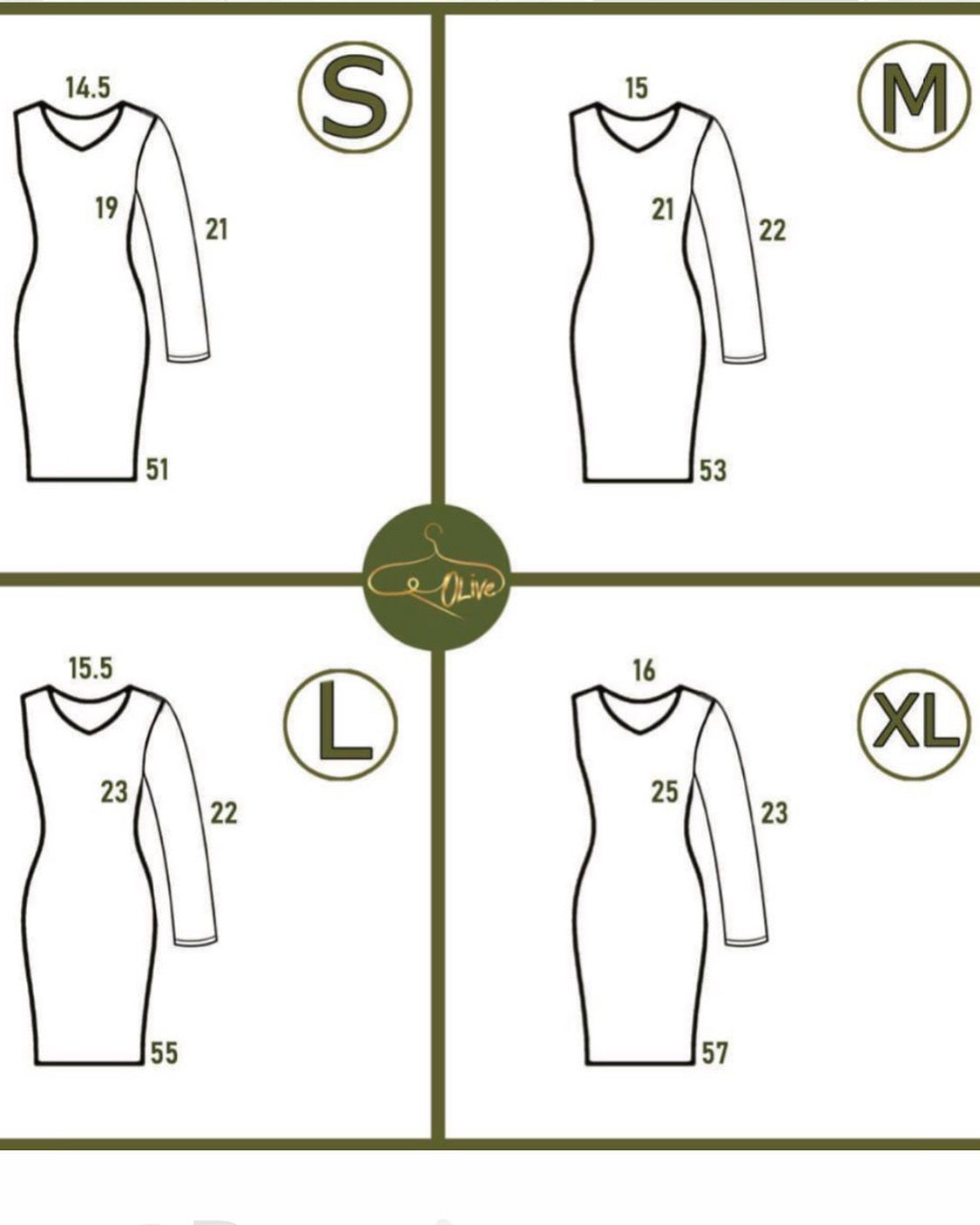 sizing chart for dress