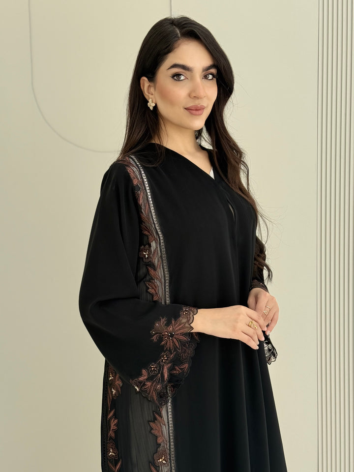 O 314 Midnight Mocha Couture Abaya