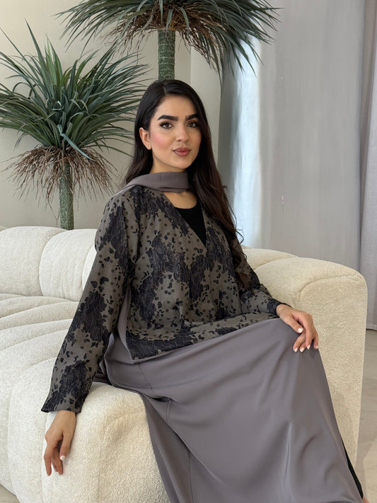 O 351  Summer Ease Abaya🩶