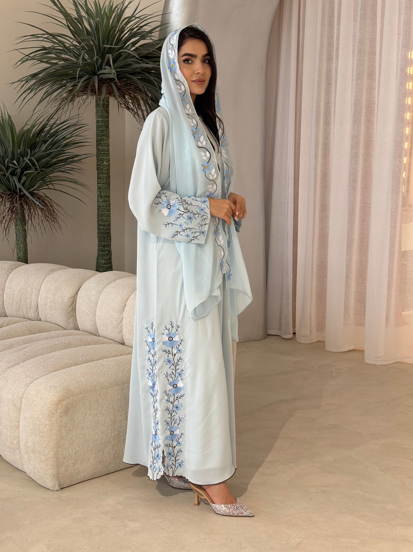 O 356 Embroidered Grace Abaya🩵