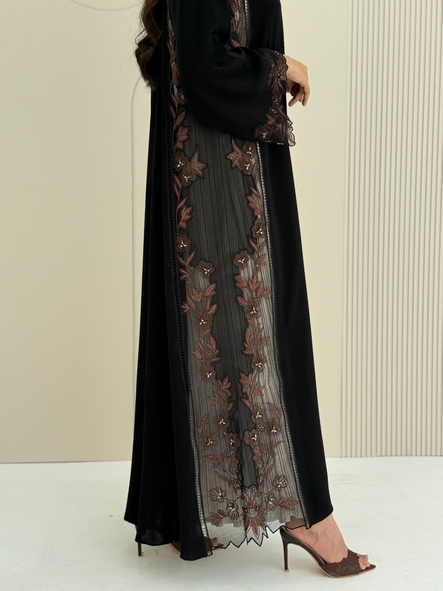 O 314 Midnight Mocha Couture Abaya