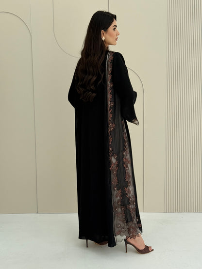 O 314 Midnight Mocha Couture Abaya