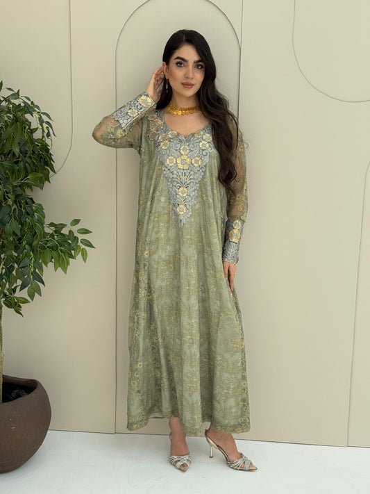 O 321 French Lace 3D Elegance Couture Dress