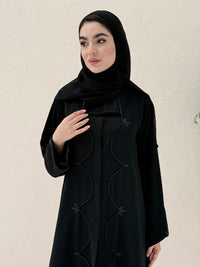 عباية 311 نوار بتطريز يدوي مزدوج