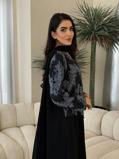 O 351  Summer Ease Abaya🩶