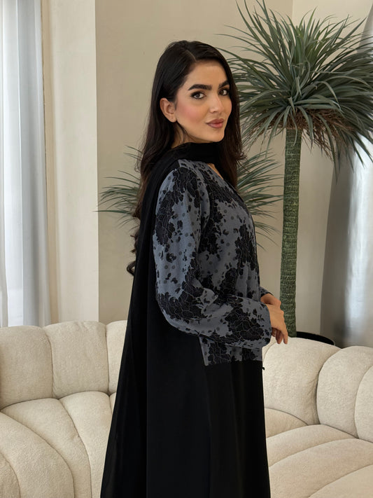 O 351  Summer Ease Abaya🩶