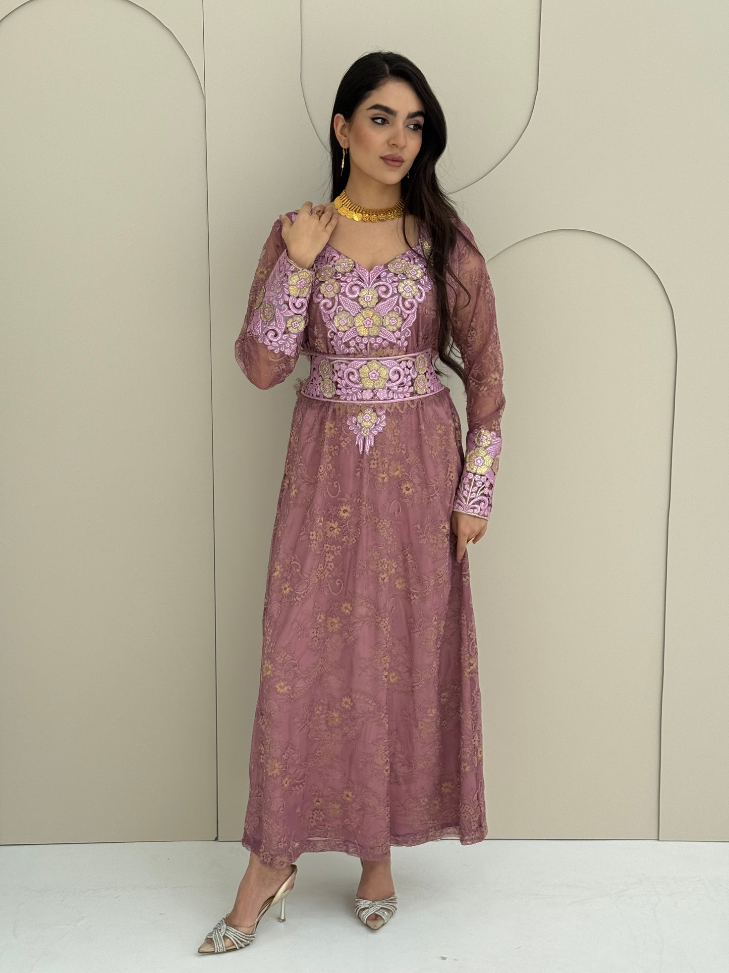 O 321 French Lace 3D Elegance Couture Dress