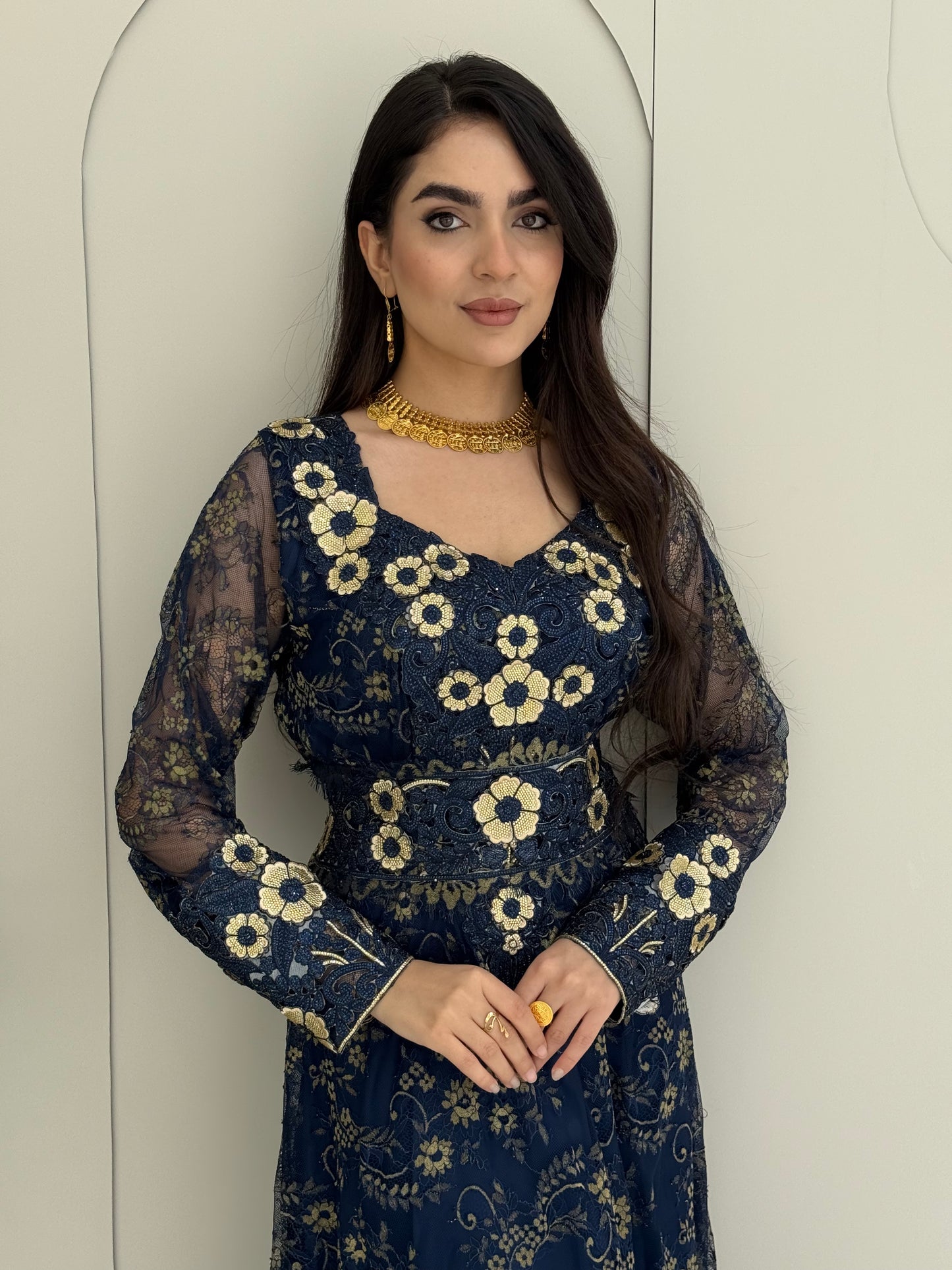 O 321 French Lace 3D Elegance Couture Dress