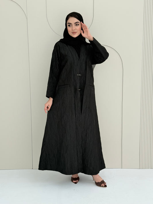 O 307 Noir Jacquard Daily Abaya