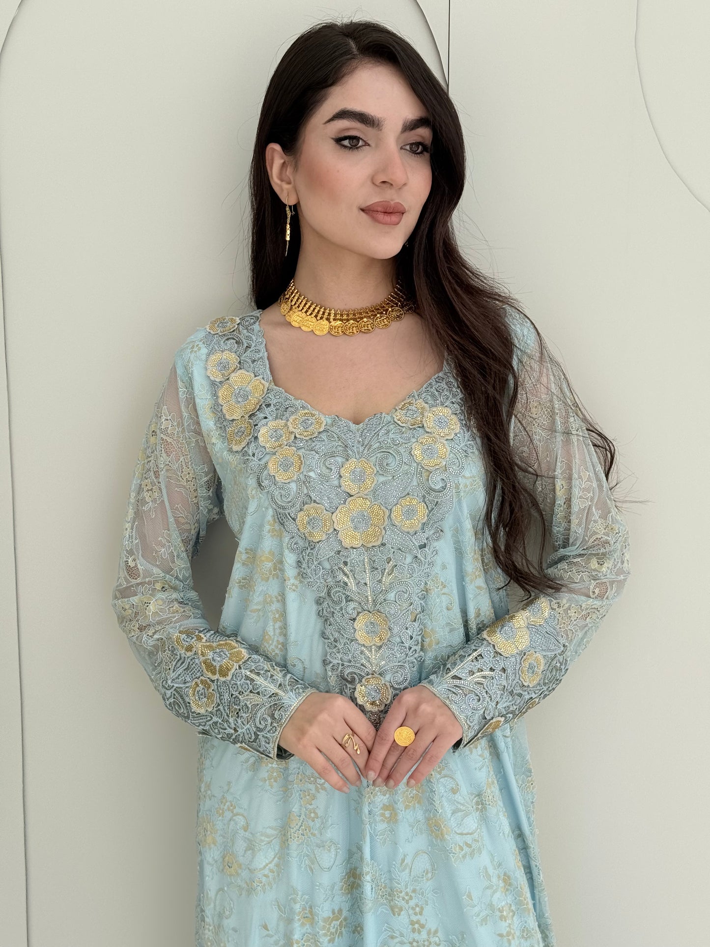 O 321 French Lace 3D Elegance Couture Dress