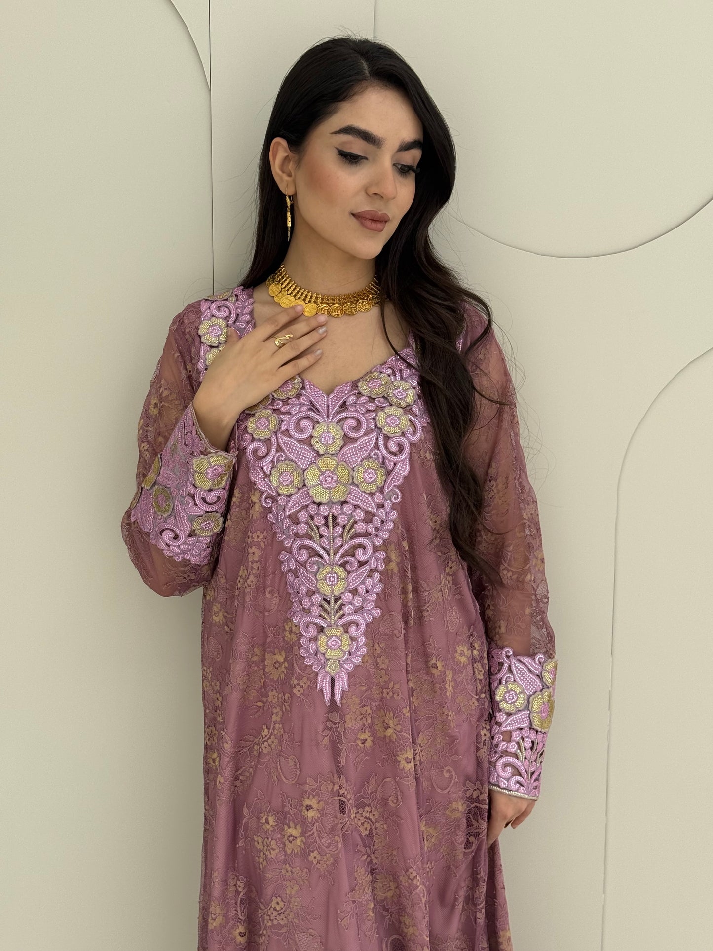 O 321 French Lace 3D Elegance Couture Dress