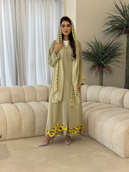 O 355 Sunflower Bloom Abaya 🌻
