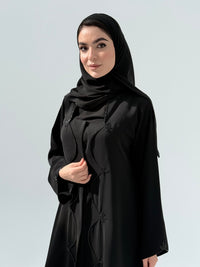 عباية 311 نوار بتطريز يدوي مزدوج