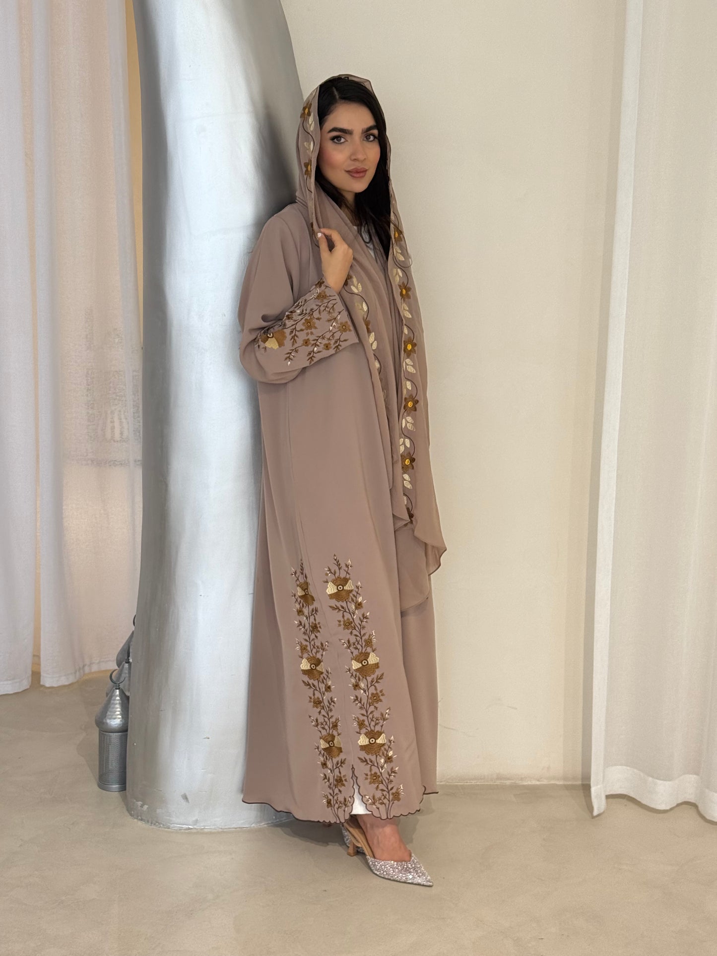 O 356 Embroidered Grace Abaya🩵