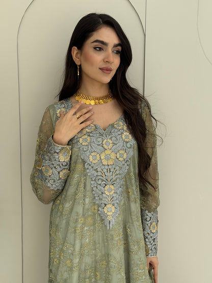 O 321 French Lace 3D Elegance Couture Dress