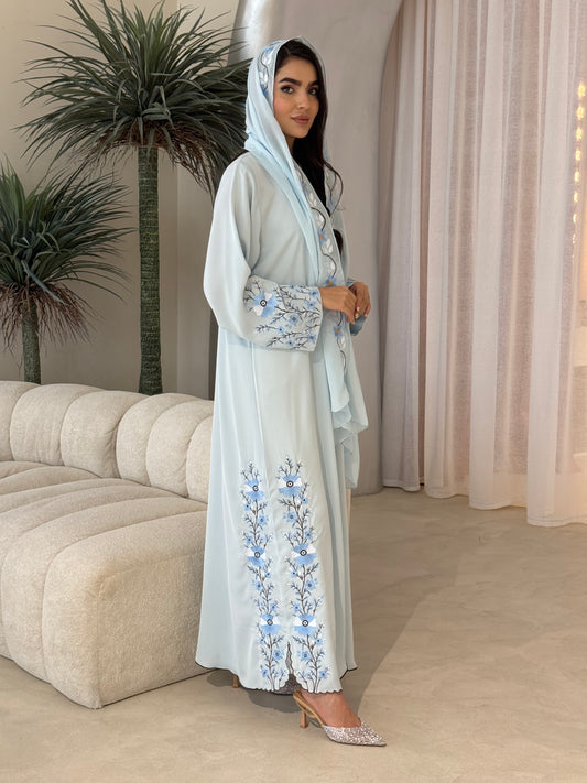 O 356 Embroidered Grace Abaya🩵