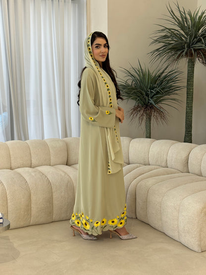 O 355 Sunflower Bloom Abaya 🌻