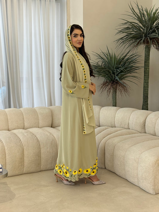 O 355 Sunflower Bloom Abaya 🌻