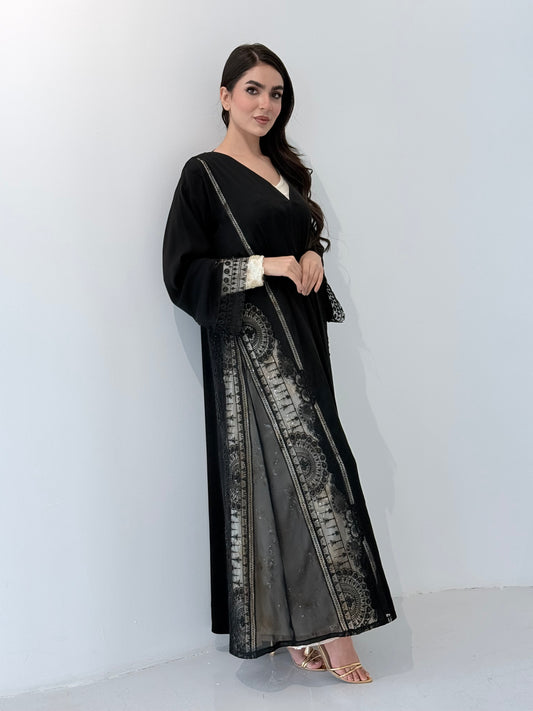 O 336 Velmora Black Abaya ✨