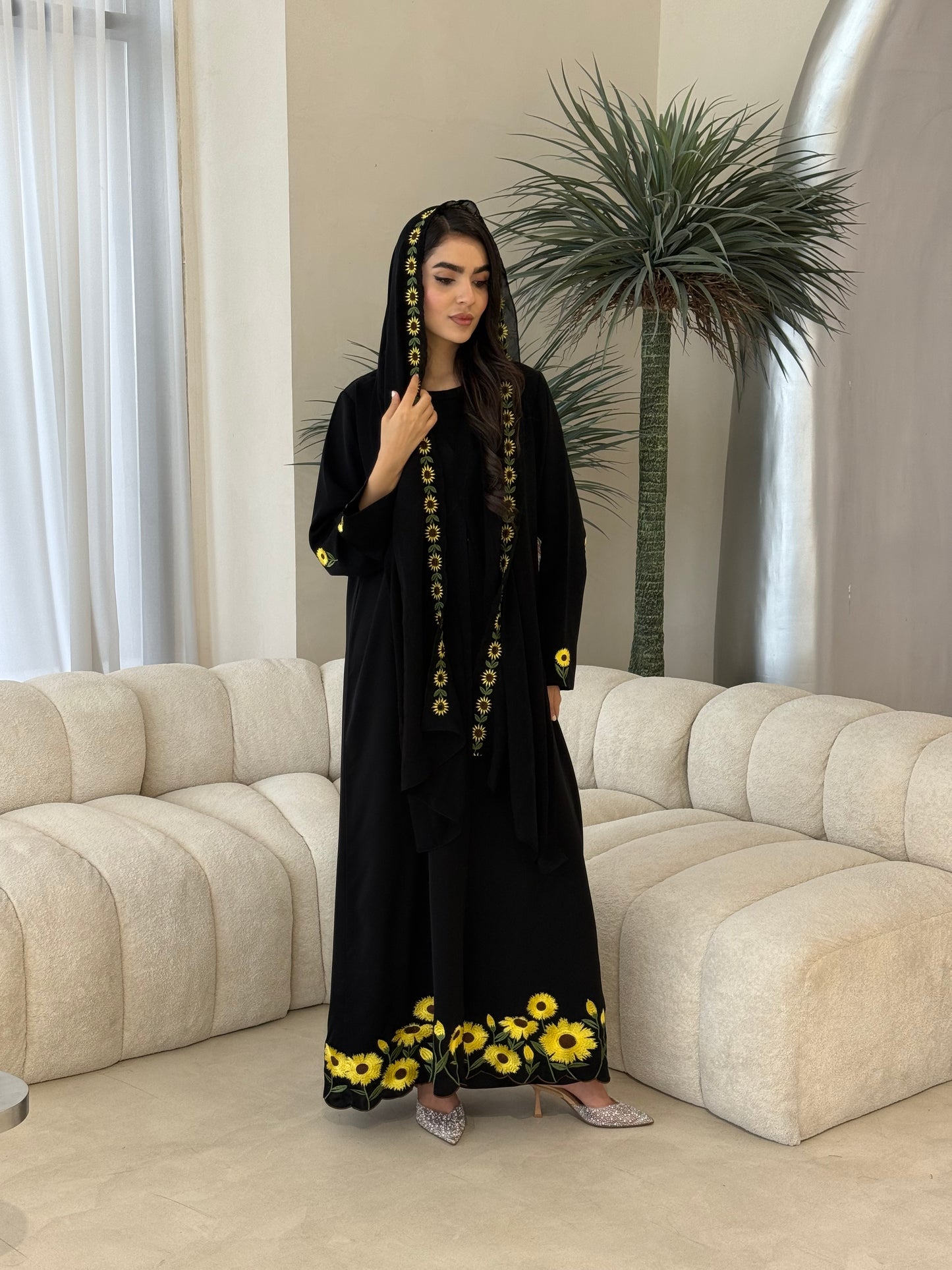 O 355 Sunflower Bloom Abaya 🌻