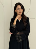 O 317 Noir Royale Gold & Silver Couture Abaya