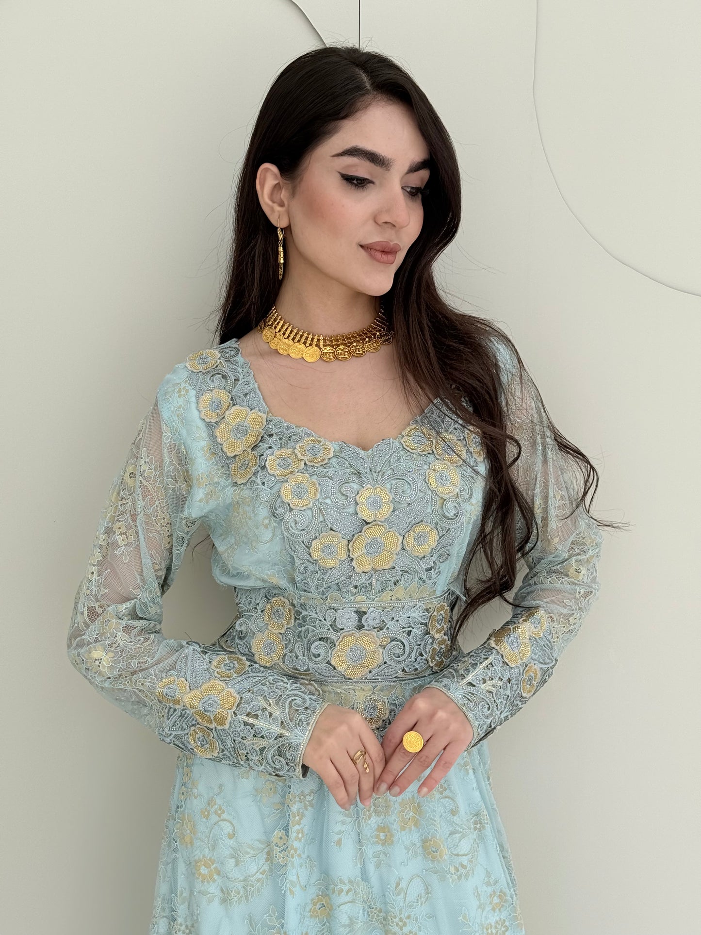 O 321 French Lace 3D Elegance Couture Dress