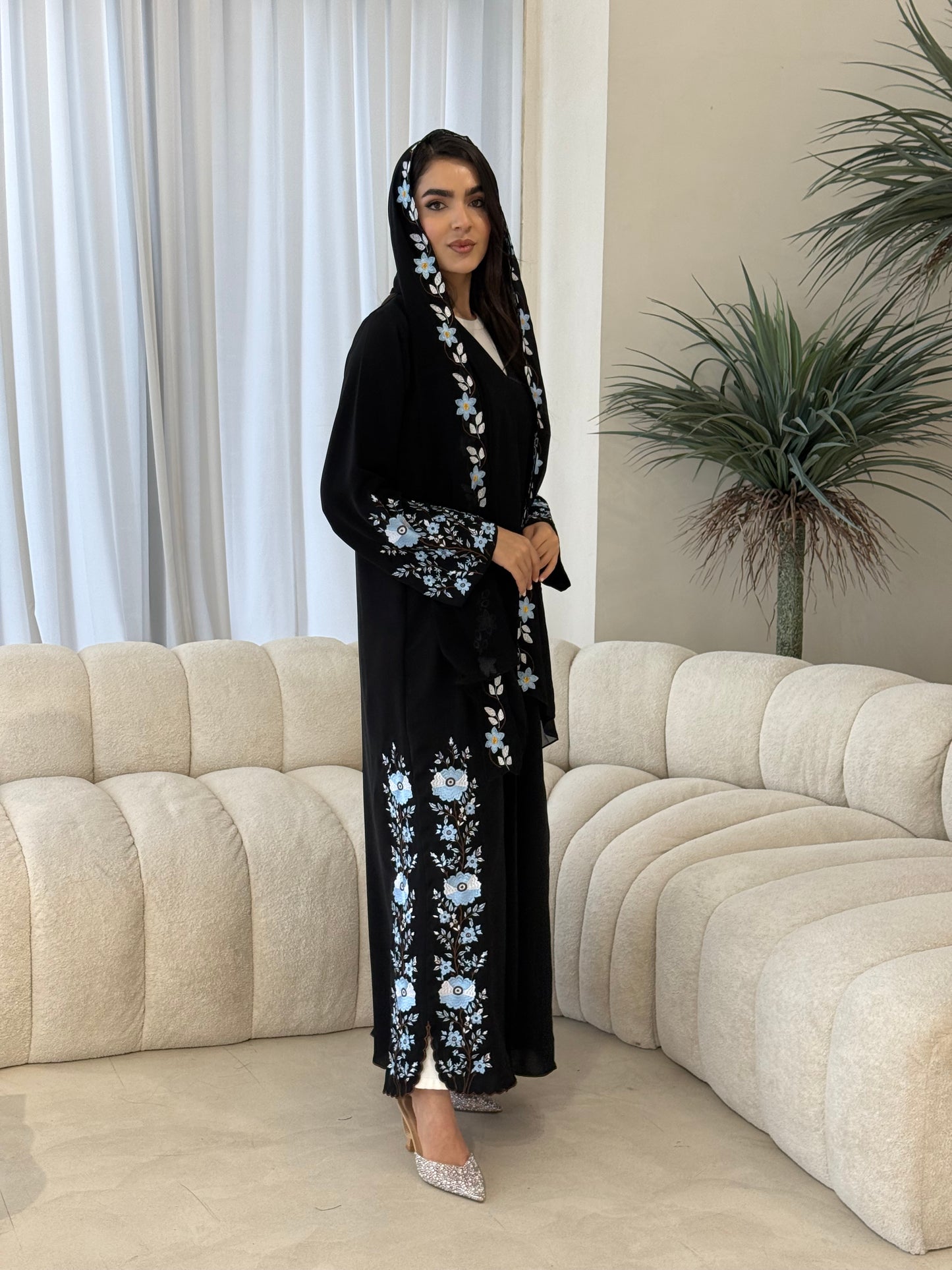 O 356 Embroidered Grace Abaya🩵