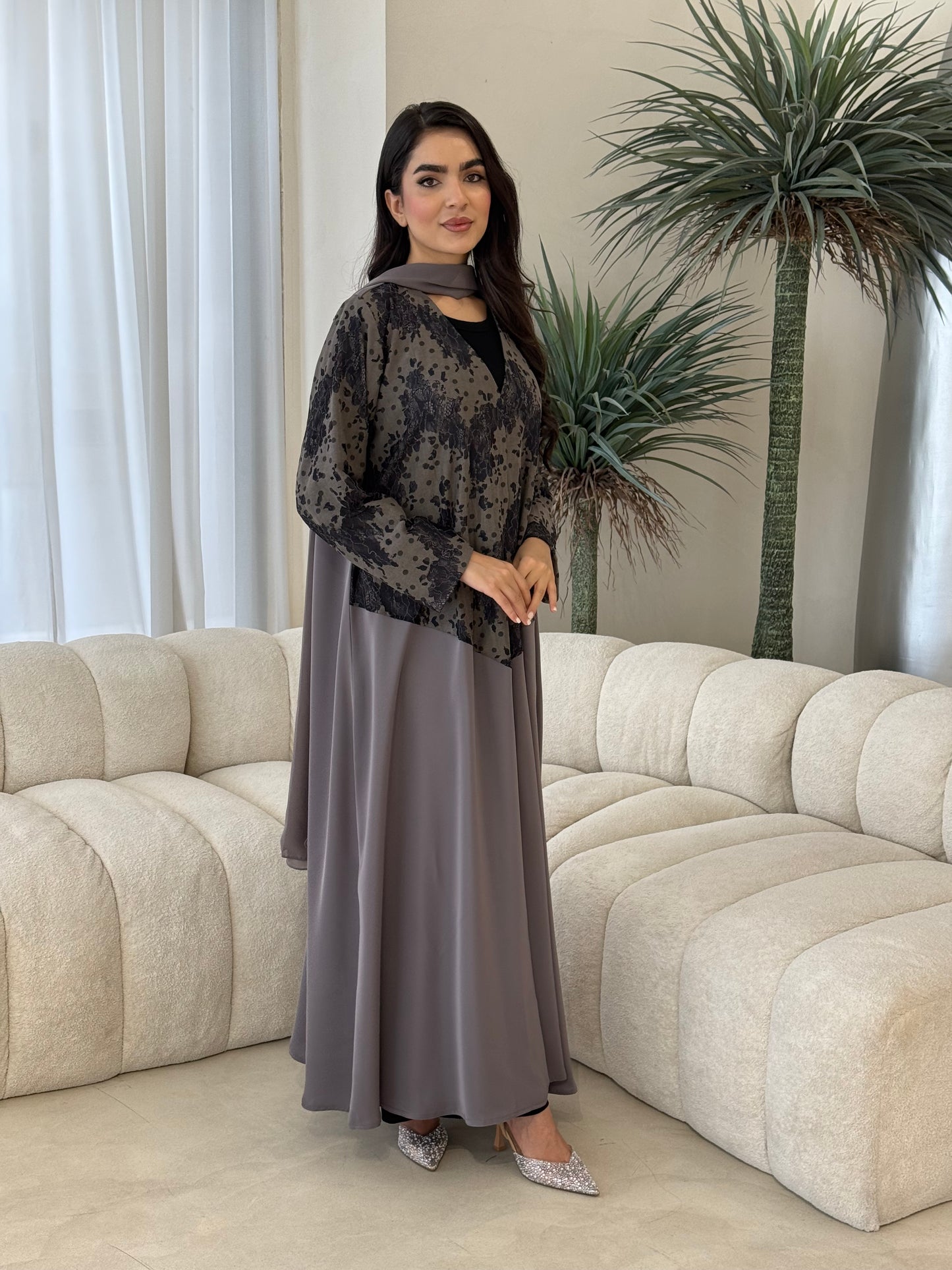 O 351  Summer Ease Abaya🩶
