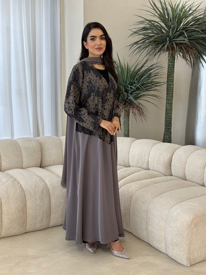 O 351  Summer Ease Abaya🩶