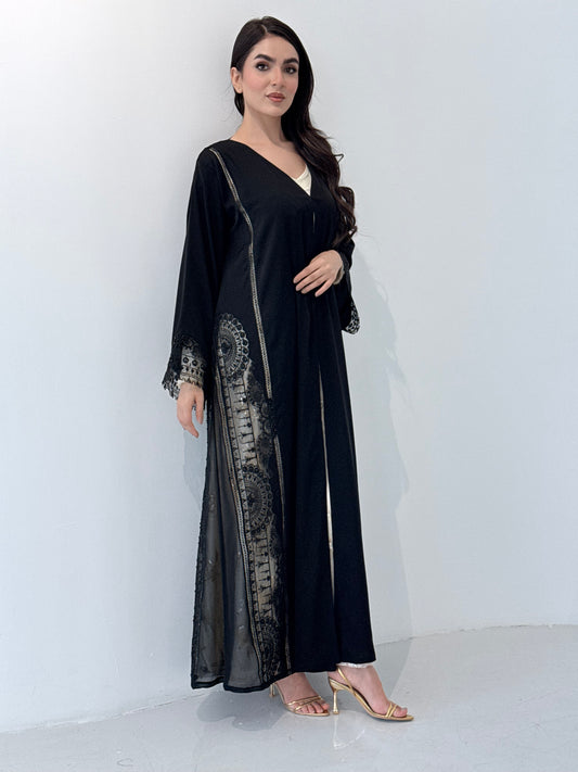 O 336 Velmora Black Abaya ✨