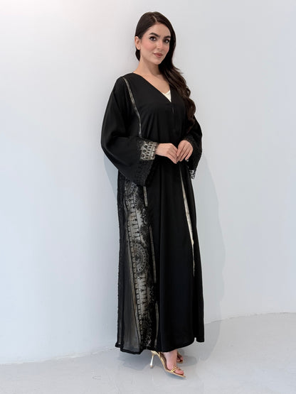 O 336 Velmora Black Abaya ✨
