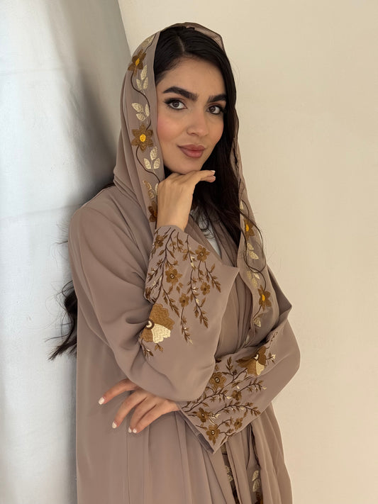O 356 Embroidered Grace Abaya🩵