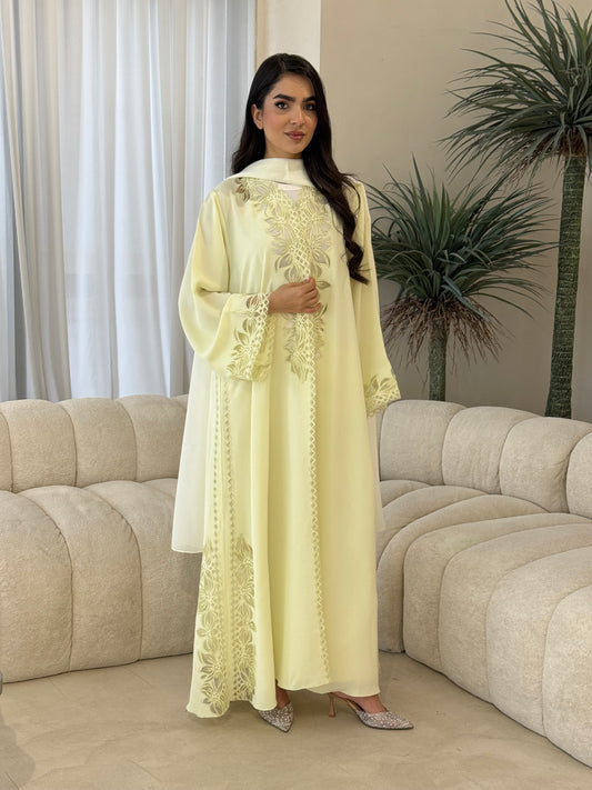 O 354  Luna Summer Abaya 💛