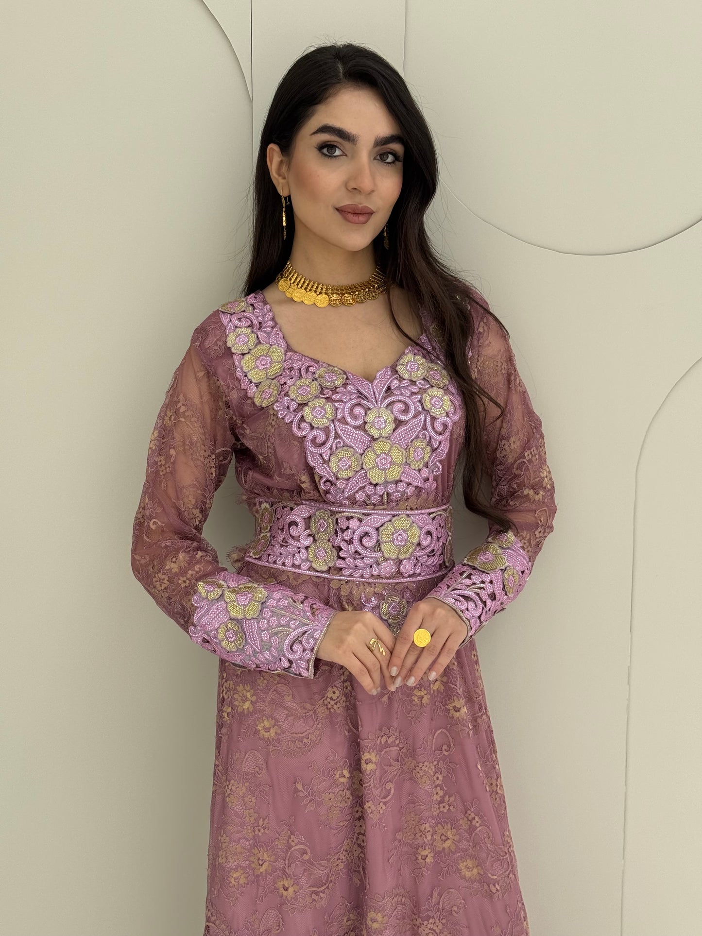 O 321 French Lace 3D Elegance Couture Dress