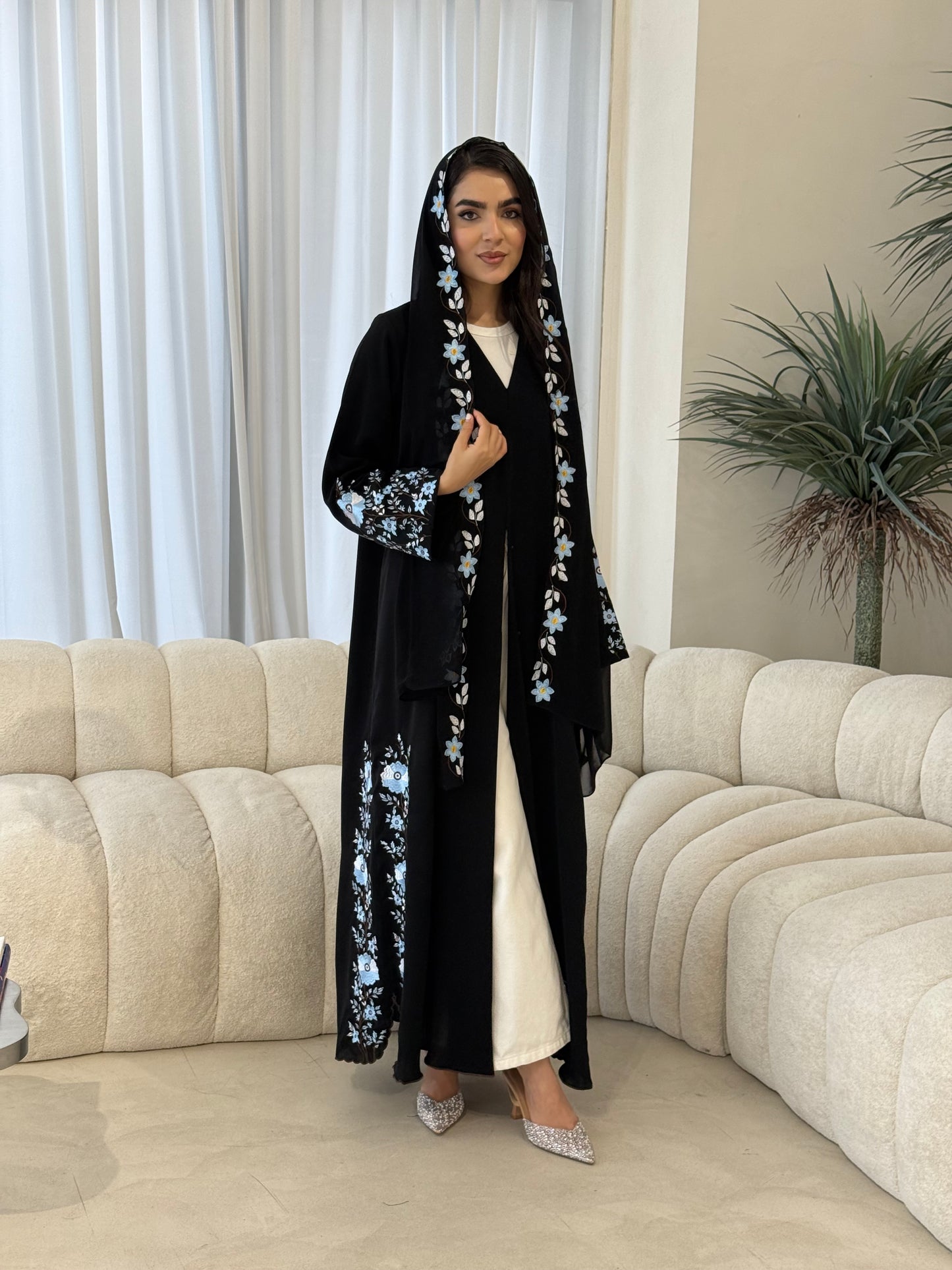 O 356 Embroidered Grace Abaya🩵