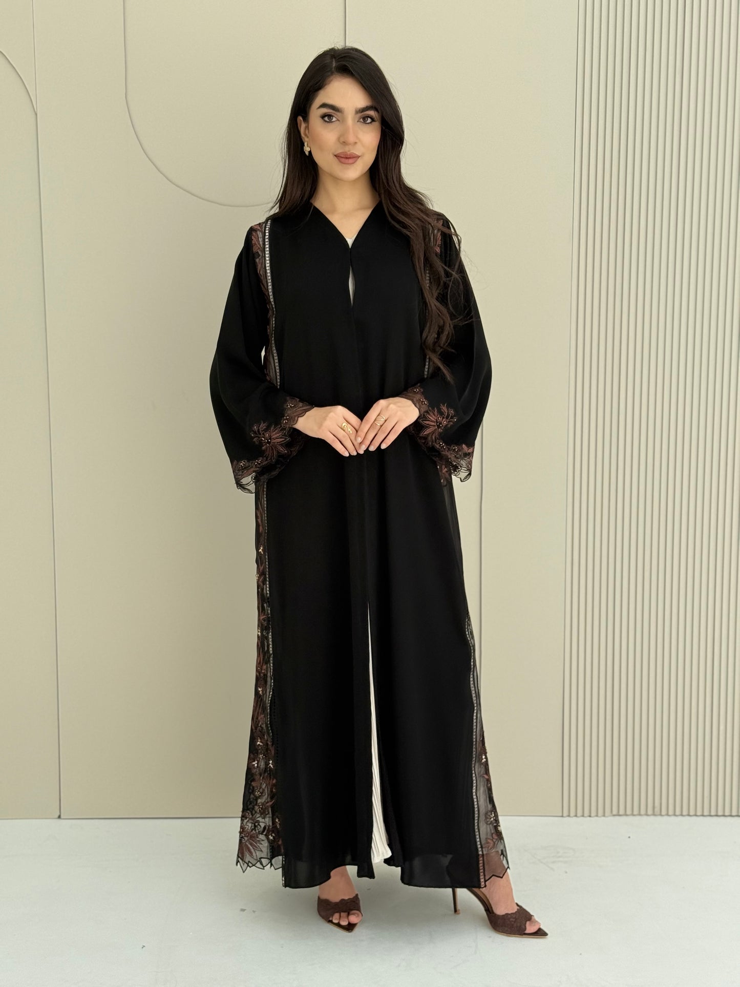 O 314 Midnight Mocha Couture Abaya