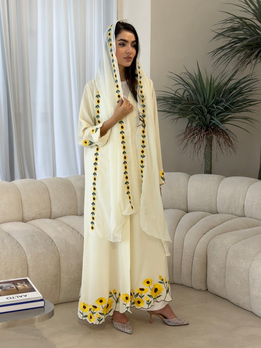 O 355 Sunflower Bloom Abaya 🌻