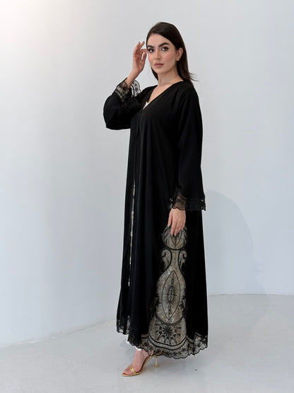 O 336 Aurev Black Abaya ✨