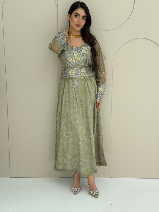 O 321 French Lace 3D Elegance Couture Dress