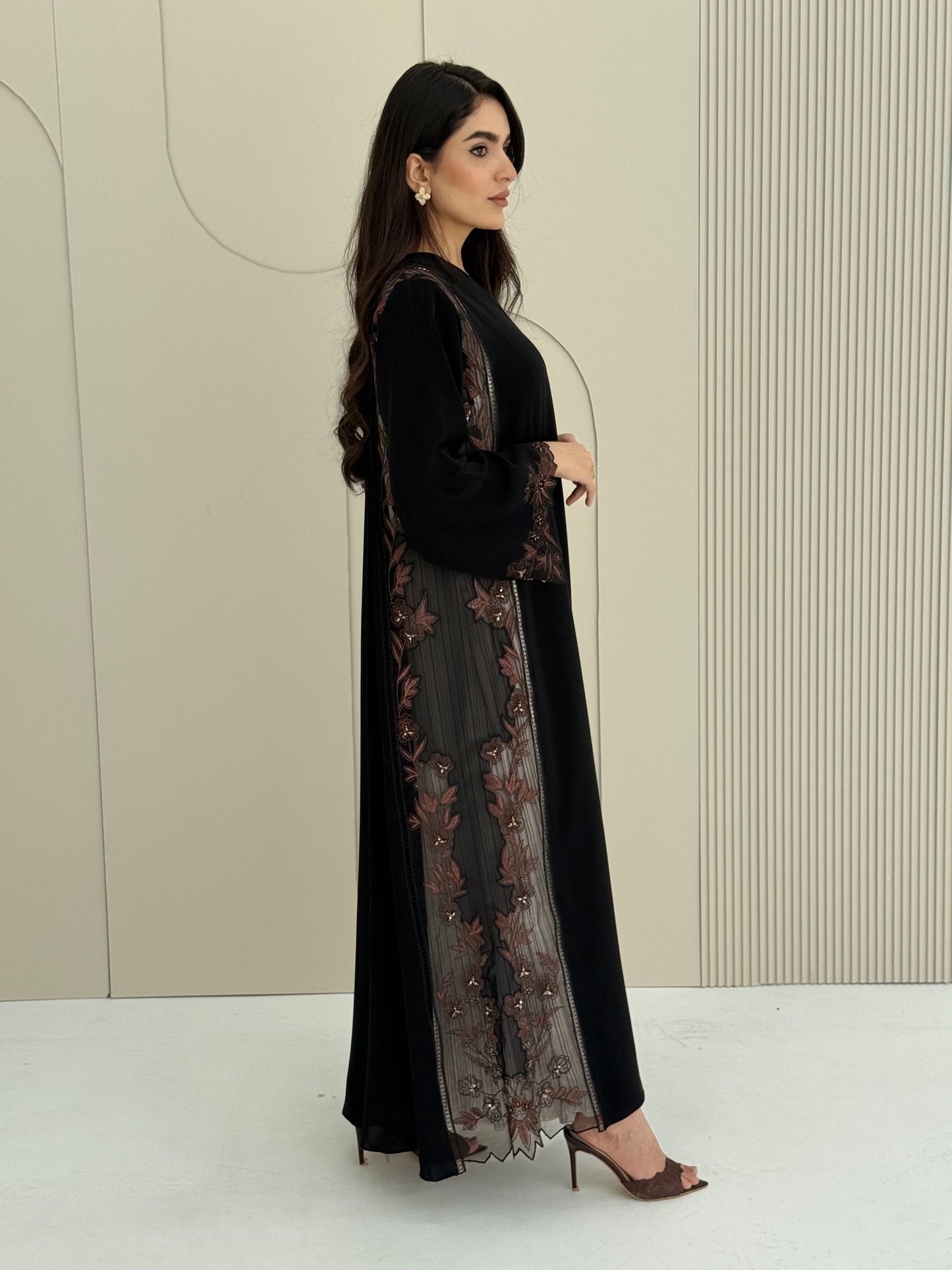 O 314 Midnight Mocha Couture Abaya