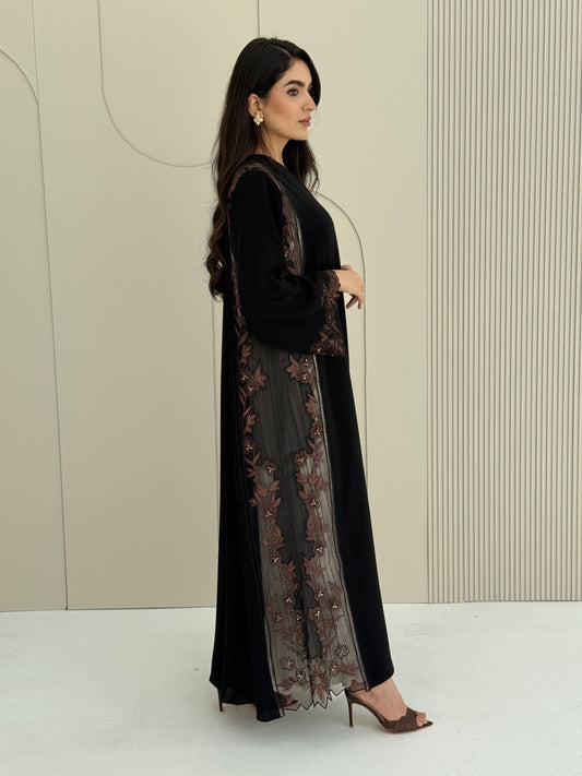 O 314 Midnight Mocha Couture Abaya