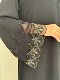 O 317 Noir Royale Gold & Silver Couture Abaya