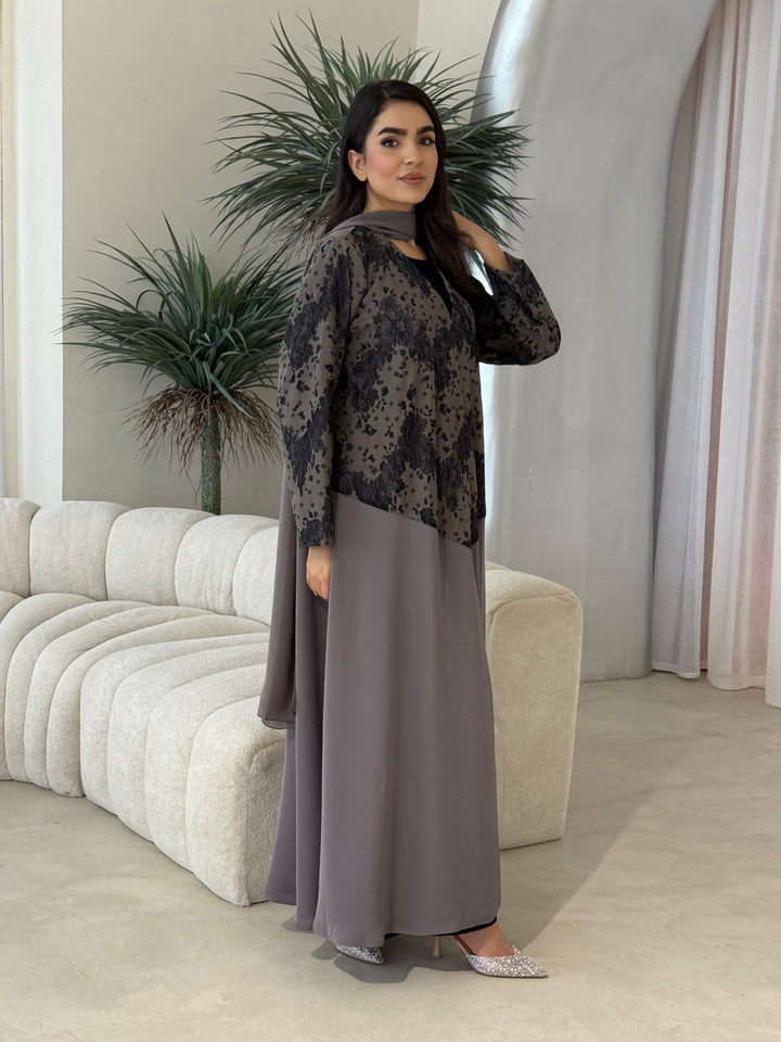O 351  Summer Ease Abaya🩶