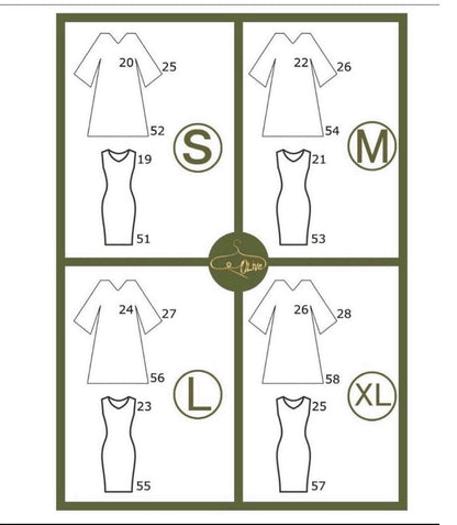 Abaya Sizing Chart