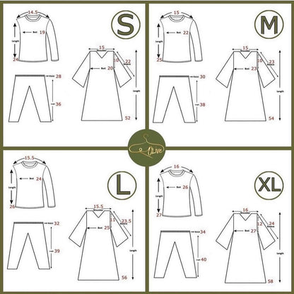 Abaya Sizing Chart