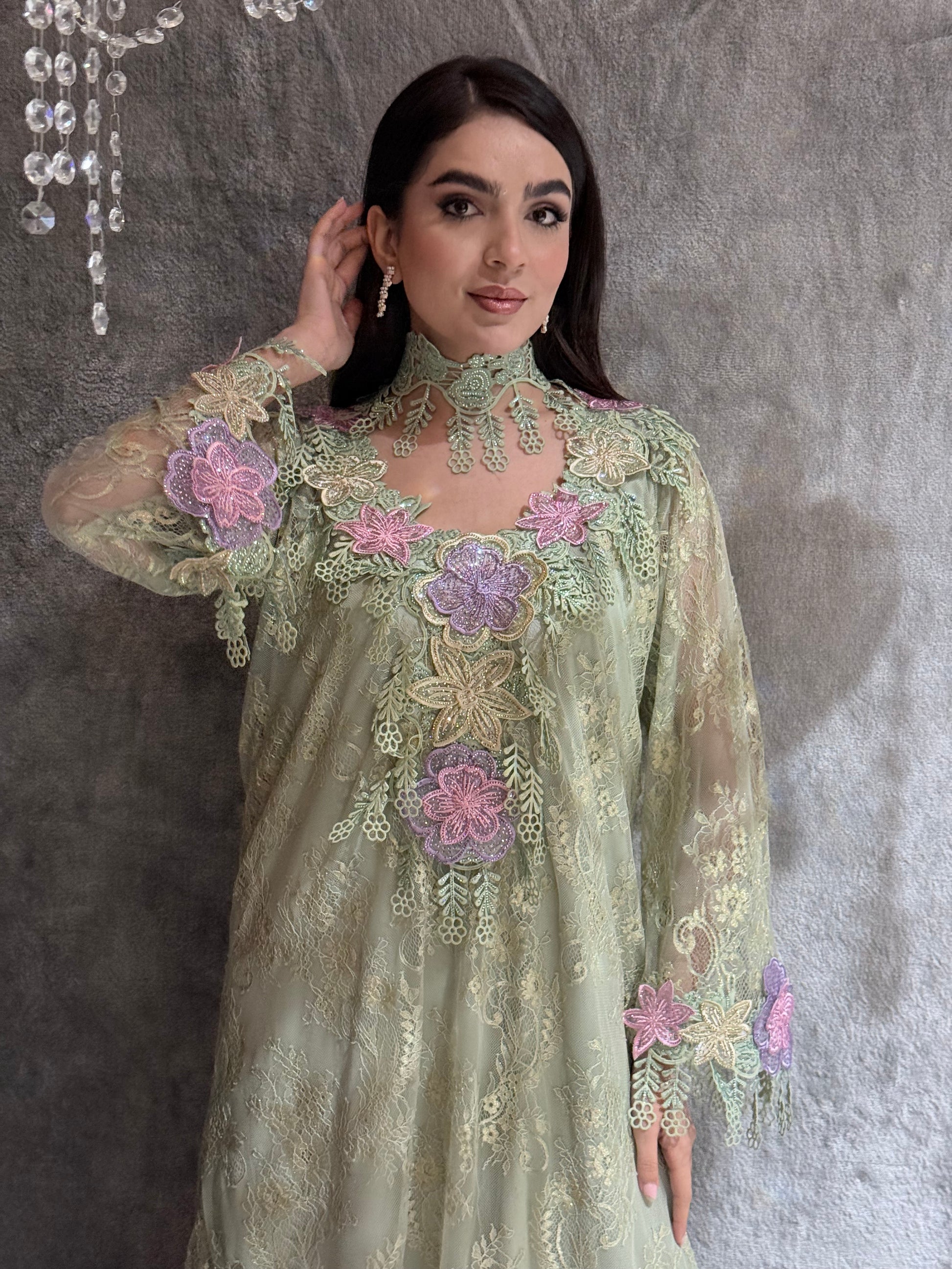princess polly green halter dress Mint Green Lace Mermaid Backless Long Prom Dresses-Bridelily
