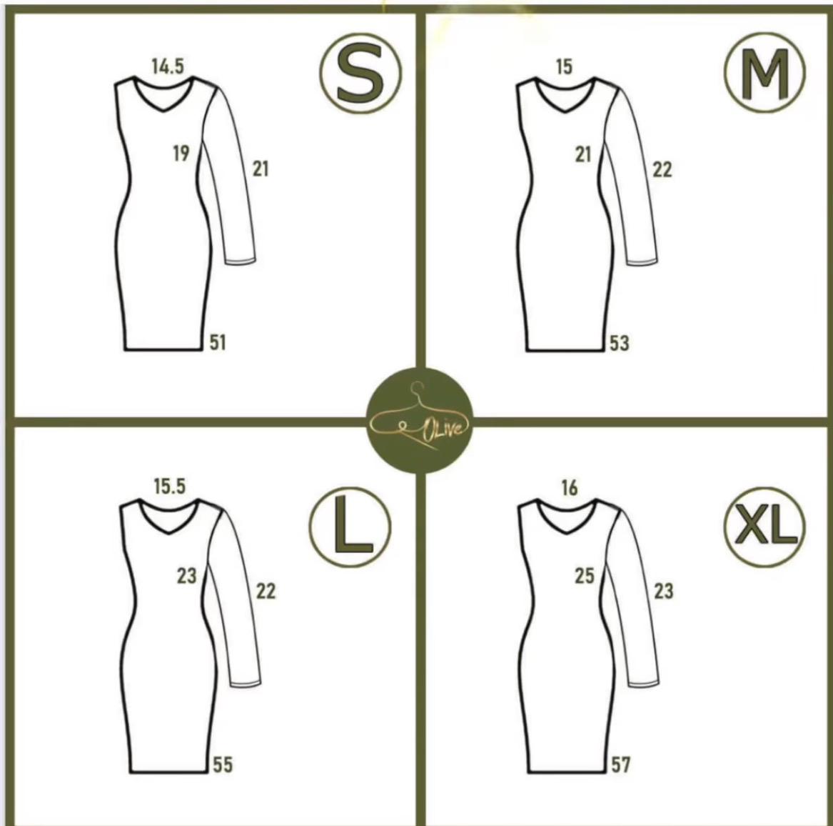 dress measurement chart 